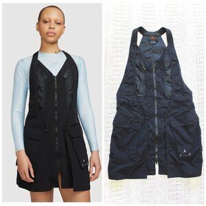 Jordan Air women engineered Black vest Size Small Mini dress Pockets